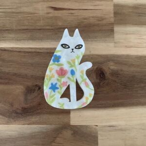 Erstwilder Feline Florescence Brooch cat Pin NWOT